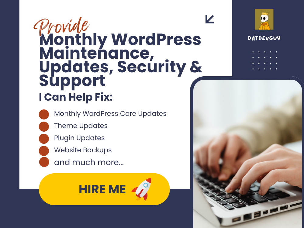 I Will Provide Monthly WordPress Maintenance, Updates, Security & Support